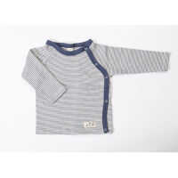 Lilano Shirt langarm mit Knopfleiste marine 62 aus Wolle kbT/Seide