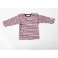Lilano Kinder Langarmshirt Ringel beere 98 aus Wollfrottee Plüsch kbT