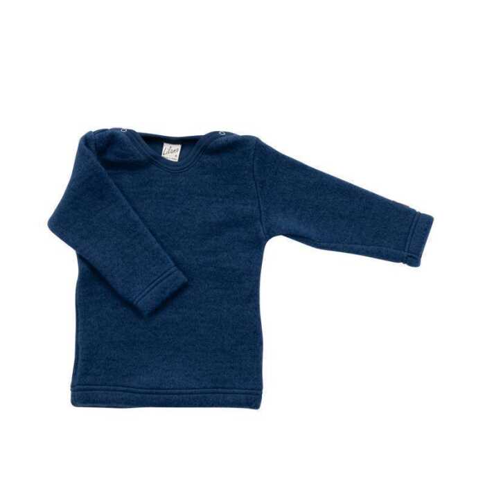 Lilano Langarm Shirt marine 92 aus Wollfrottee Plüsch kbT