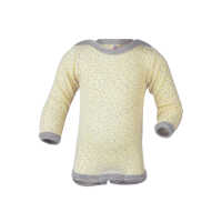 Engel Body, langarm, natur (bedruckt), 50/56, Wolle/Seide