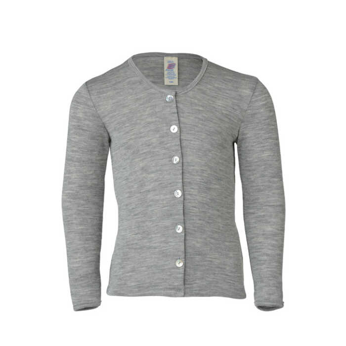 Engel Cardigan 92 hellgrau melange 70Wolle/30Seide