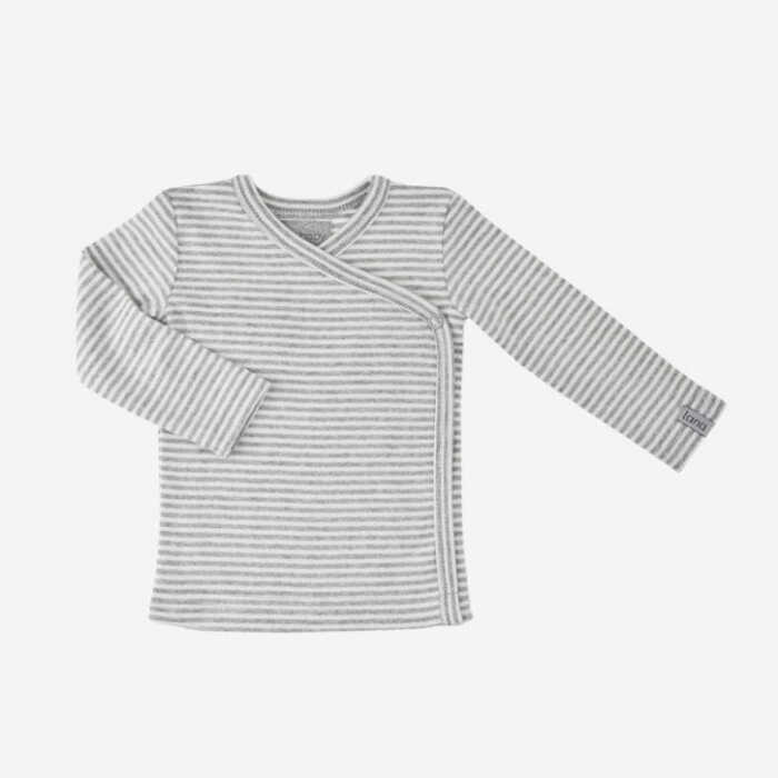 Lana Wickelshirt Finn 74/80 graumelange/natur 100 % kbA Baumwolle