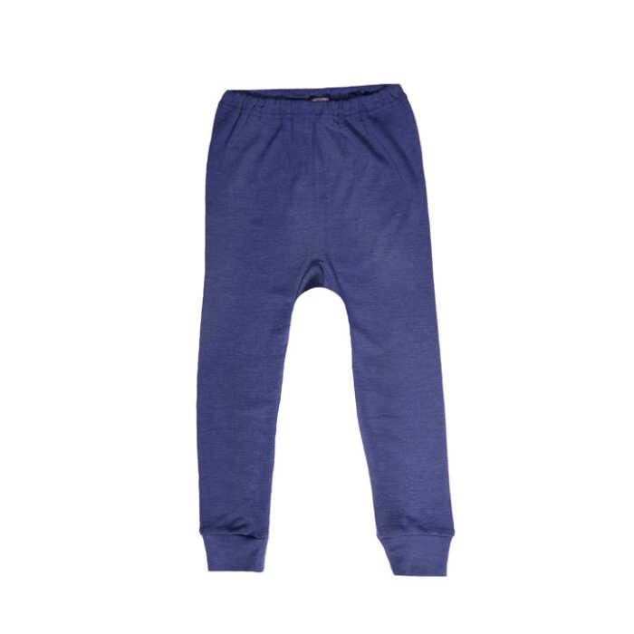 Cosilana Kinder-Unterhose lang 128 marine uni 70% Merinoschurwolle / 30% Seide