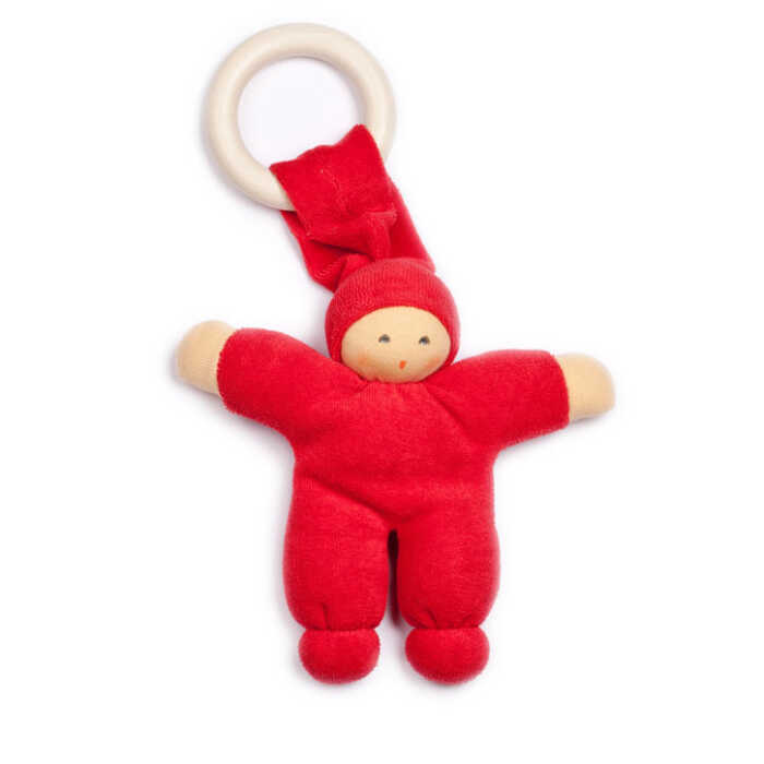 Nanchen Pimpel mit Ring Ahorn kirschrot 22cm Baby Schmusepuppe