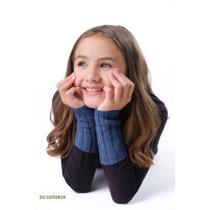 De Colores Pulswärmer für Kinder 85 königsblau 15cm lang, 3re/3li, 100% Baby-Alpaka