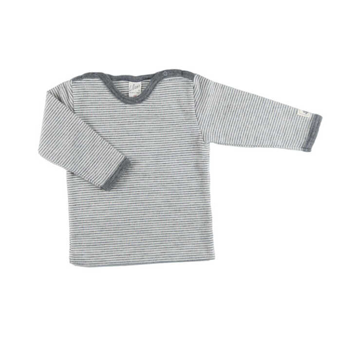 Lilano Shirt Ringel 92 grau Wolle kbT/Seide