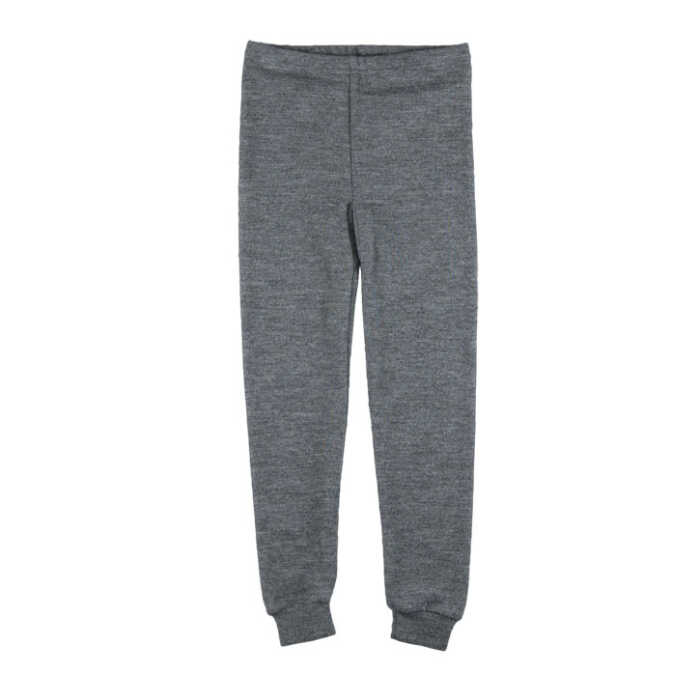 Lilano Kinder Unterhose lang 140 grau aus Wolle kbT/Seide