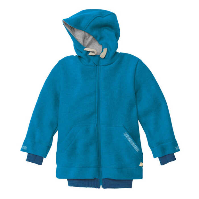 Disana Outdoor-Jacke  blau 98/104 100% kbT Schurwolle/Futter 100% bkA Baumwolle