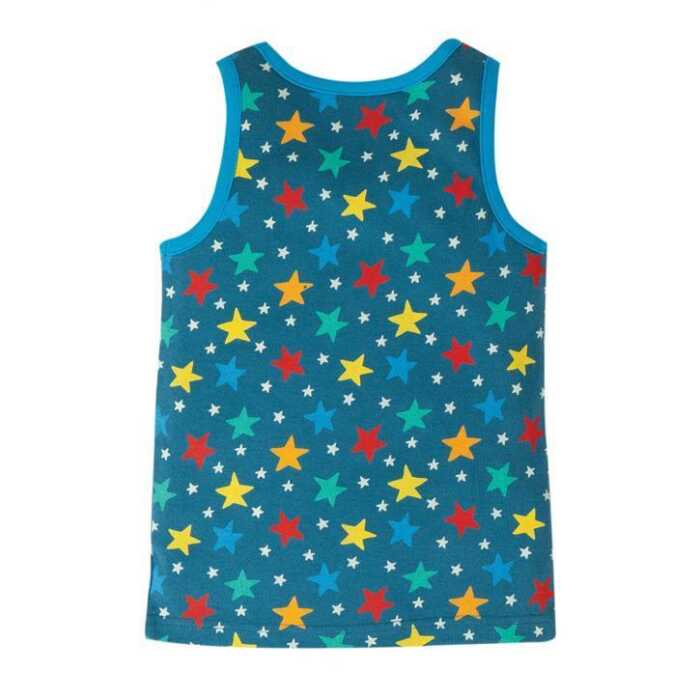 Frugi Voyager Weste  Steely Blue Multi Star