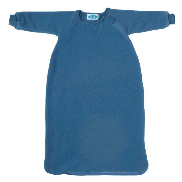 Reiff Fleeceschlafsack mit Arm 62/68 pazifik Schurwolle kbT
