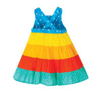 Frugi Mabli Sun Kleid  Rainbow Hotchpotch 12-18M
