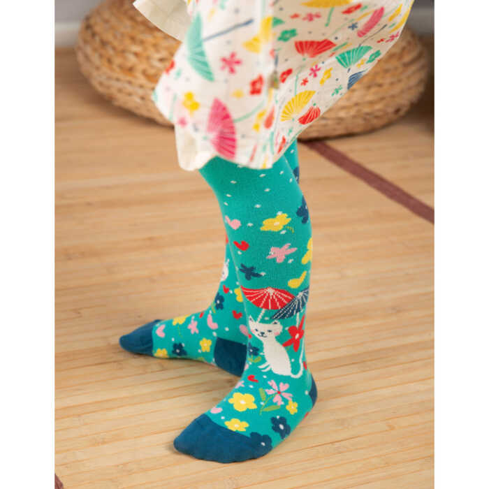 Frugi Norah Strumpfhose  Parasol Cats 8-10J