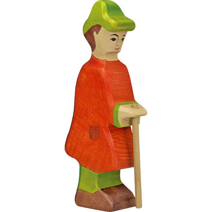 HOLZTIGER Krippenfigur Hirte mit Stab Serie 1 ca.17,5cm aus Holz