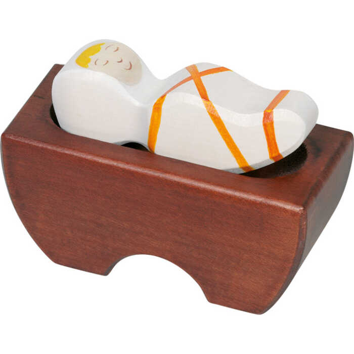 HOLZTIGER Krippenfigur Jesuskind in Krippe Serie 3 ca.7cm aus Holz