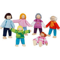 Goki Biegepuppen Moderne Familie 3+ Holz, Textil