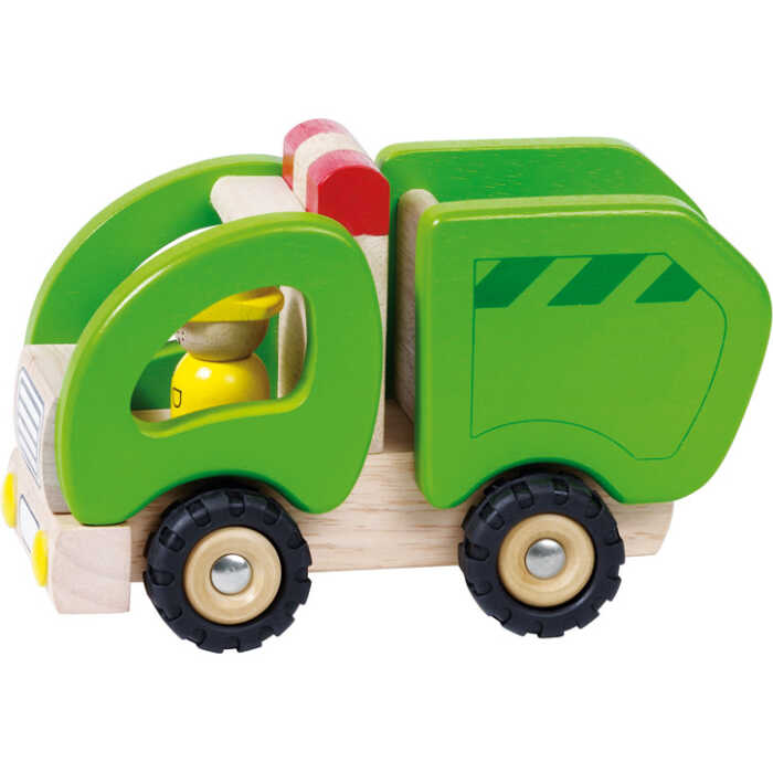 Goki Müllwagen Kinder Holzspielzeug 2+