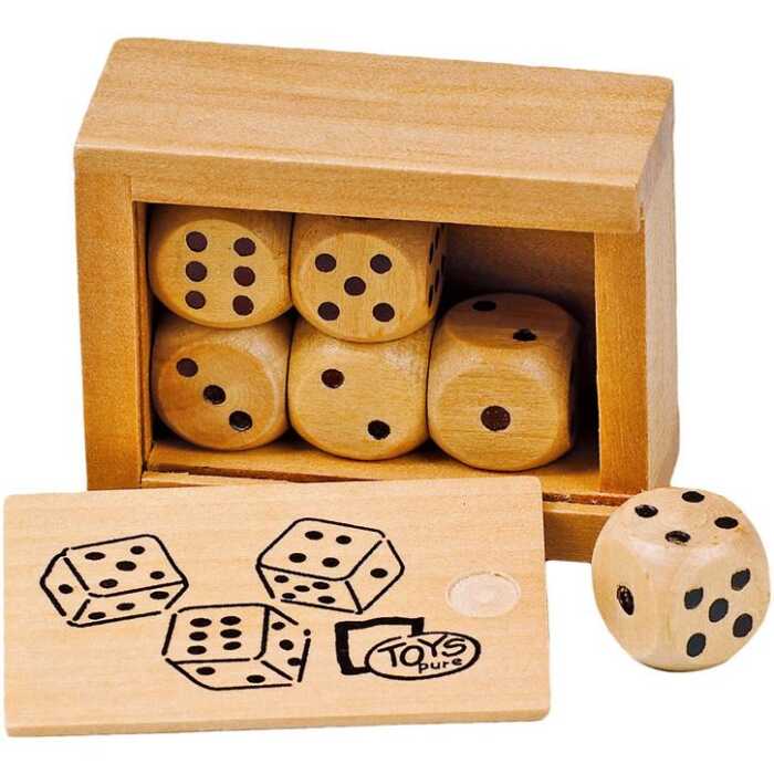 Toys Pure Würfelkasten mit 6 Holzwürfeln HS239 0+ Holz