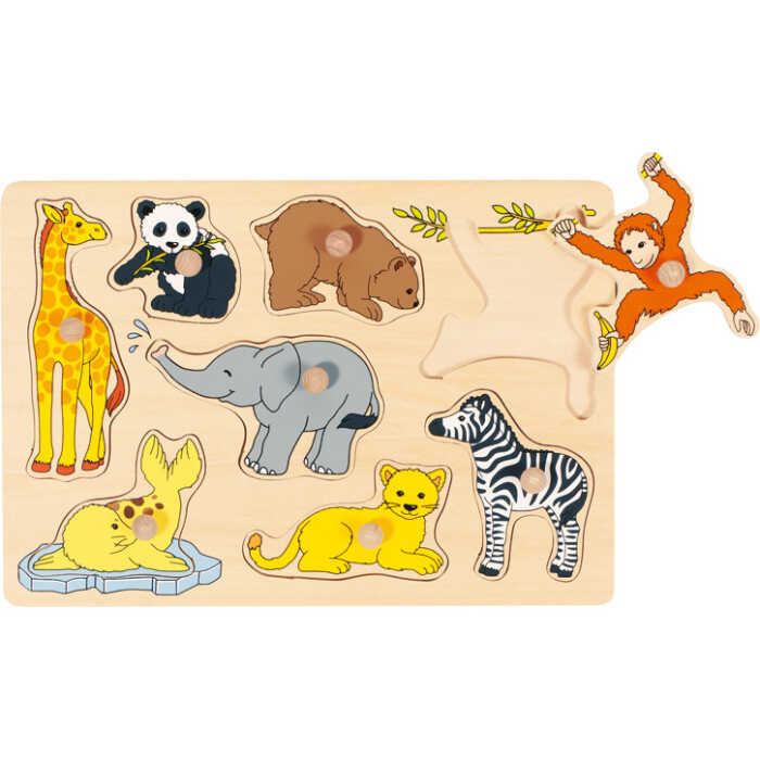 Goki Steckpuzzle Tierkinder 57906 1+ Holz