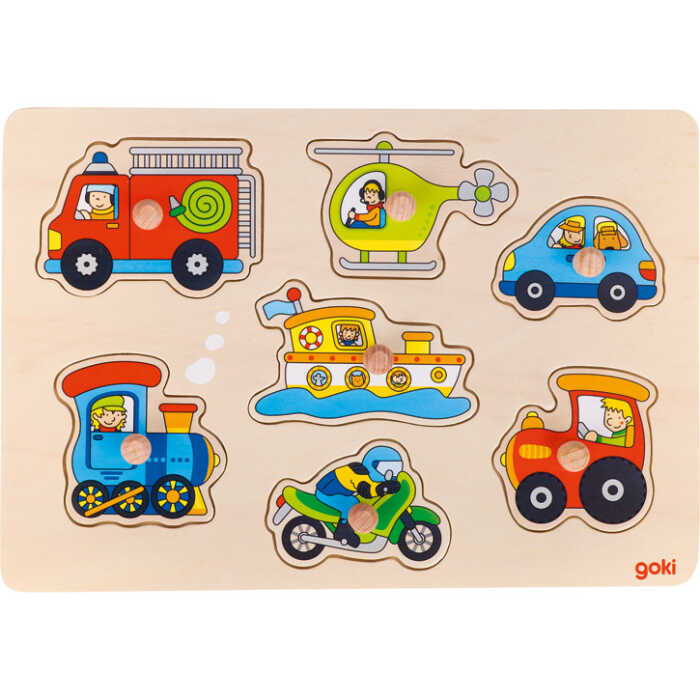 Goki Steckpuzzle Verkehrsmittel 57491 1+ Holz