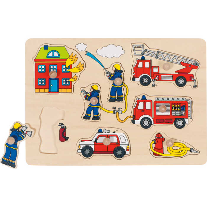 Goki Steckpuzzle Feuerwehr 57907 1+ Holz