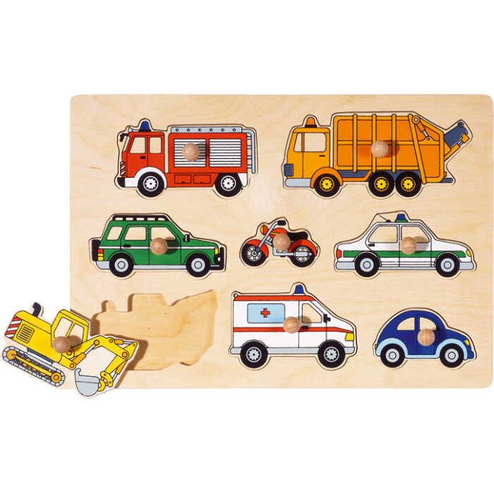 Goki Steckpuzzle Verkehrsmittel 57996 1+ Holz