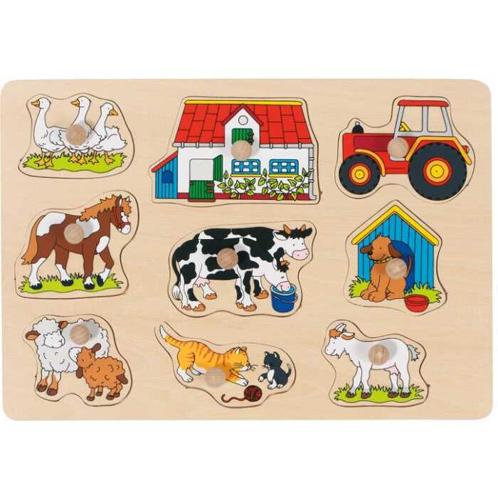 Goki Steckpuzzle Bauernhof I 57908 1+ Holz