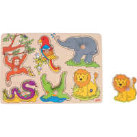 Goki Soundpuzzle Zootiere, mit Tierstimmen 57862 1+ Holz