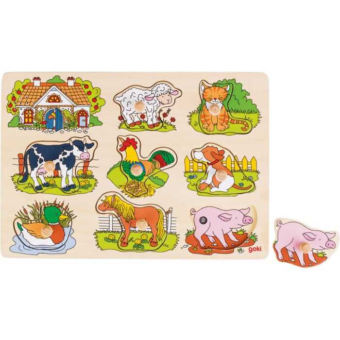 Goki Soundpuzzle Bauernhof, mit Tierstimmen1+ Holz