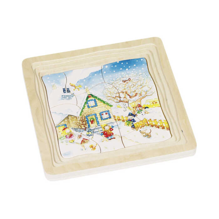 Goki Schichtenpuzzle Jahreszeiten 57684 3+ Holz