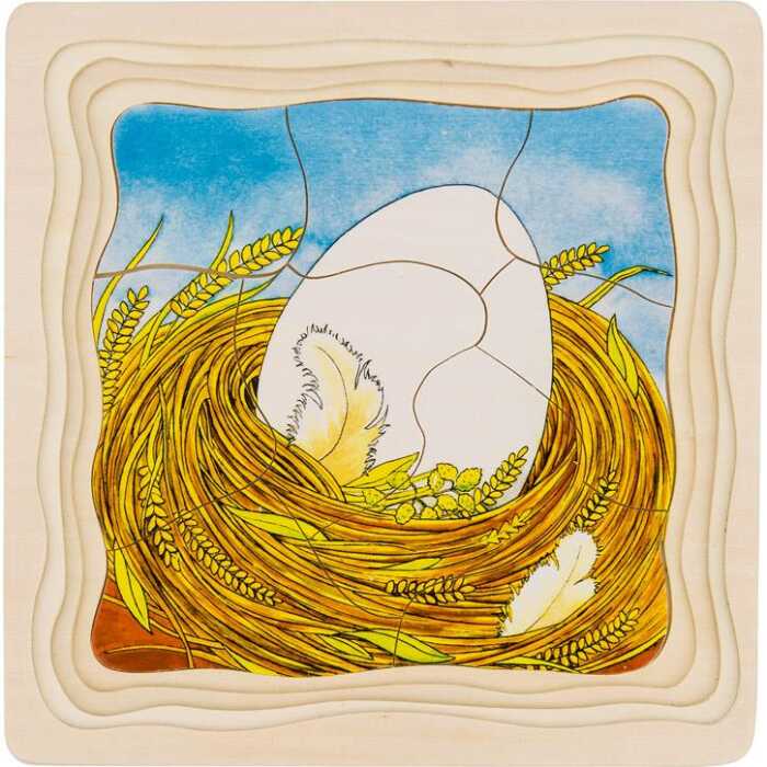 Goki Schichtenpuzzle Das Huhn 57521 3+ Holz