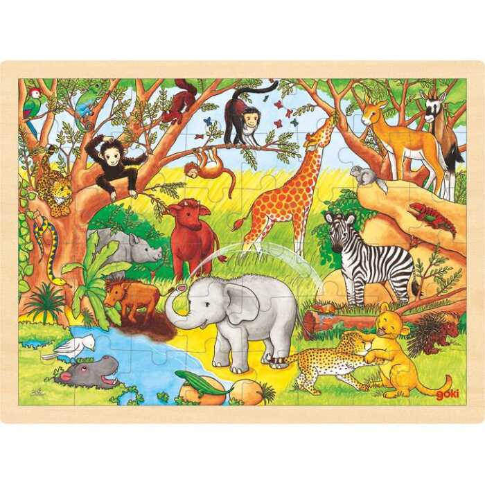 Goki Einlegepuzzle Afrika 57892 3+ Holz