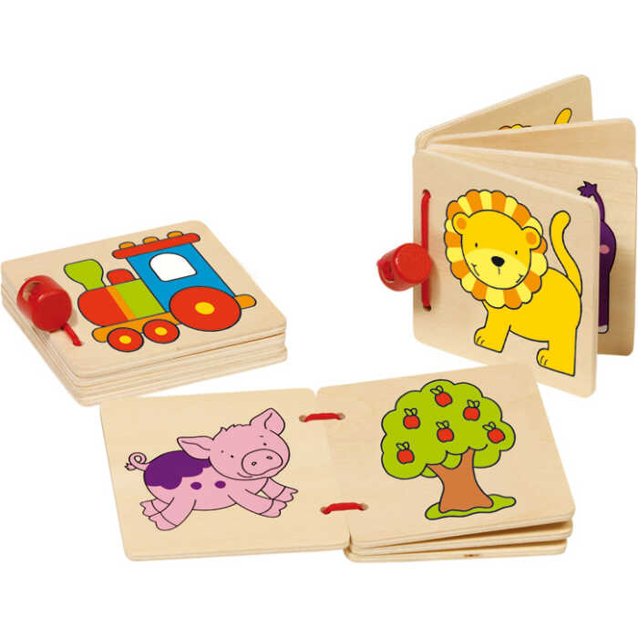 Goki Bilderbuch Lok, Löwe,..., goki basic. 59983 1+ Holz