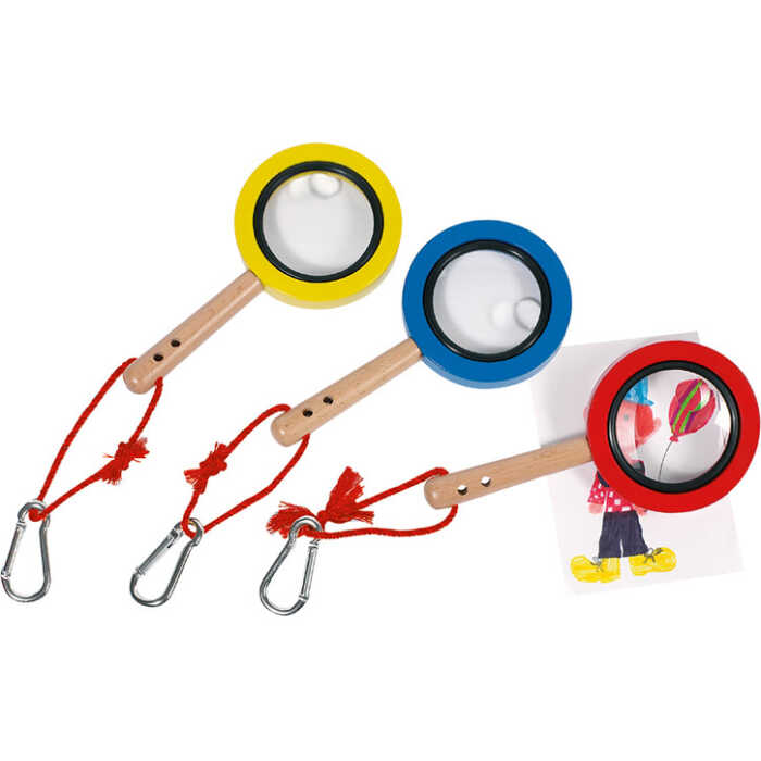 Goki Holzlupe mit Karabiner  3+ Holz, Kunststoff