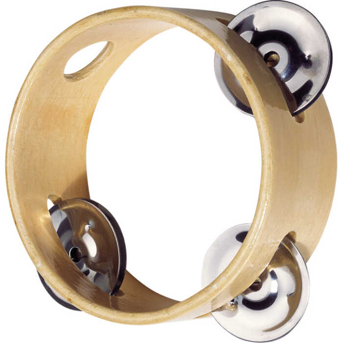 Goki Tamburin mit 3 Schellen UC087 3+ Holz, Metall