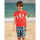 Frugi Stanley Applique T-Shirt  Koi Red/Boats