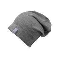 Pickapooh Gr.52 Beanie Mütze Rap Wolle kbT/ Seide grau
