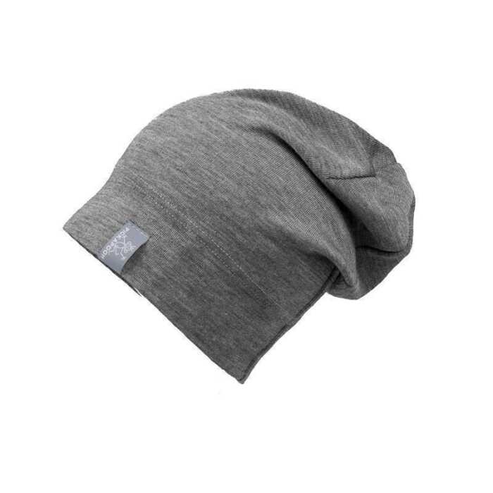 Pickapooh Gr.54 Beanie Mütze Rap Wolle kbT/ Seide grau