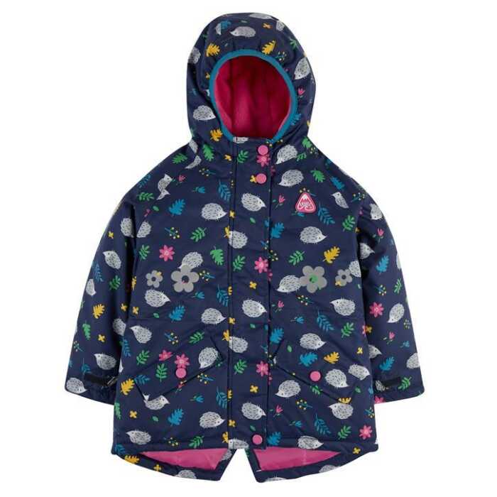 Frugi Explorer wasserdichter Mantel im Igel Design Hedgehogs_AW20