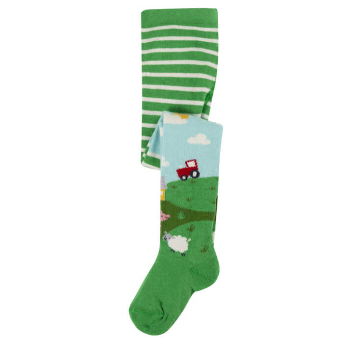 Frugi Strumpfhose aus Bio Baumwolle Scots Pine/Scene_AW20