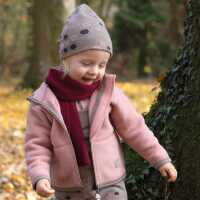 PurePure Mini-Beanie kaschmir-rose-anthra 100% Bio-Merinowolle kbT 100% Bio-BW kbA