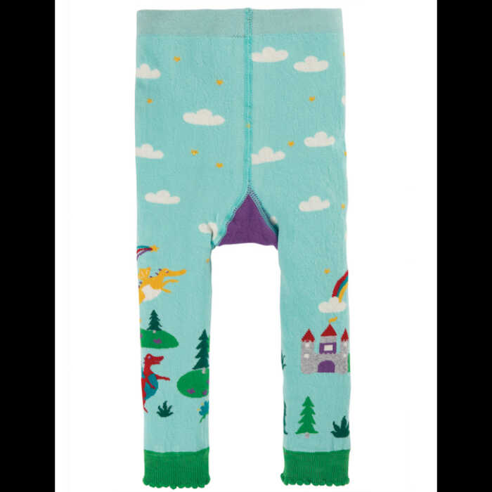 Frugi gemusterte Leggings Shore Blue/Dragons