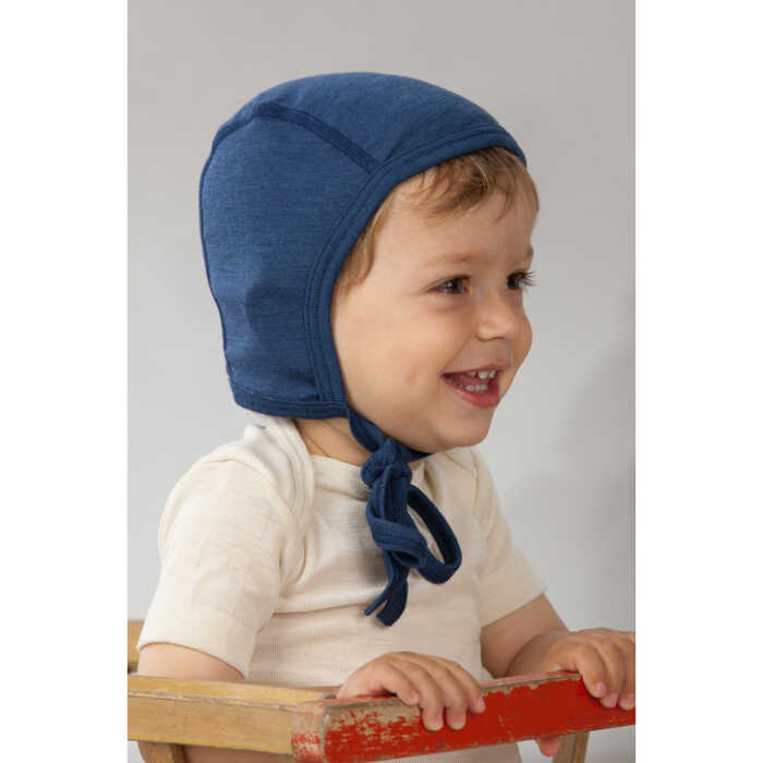 Cosilana Baby-Häubchen uni Wolle kbT / Seide