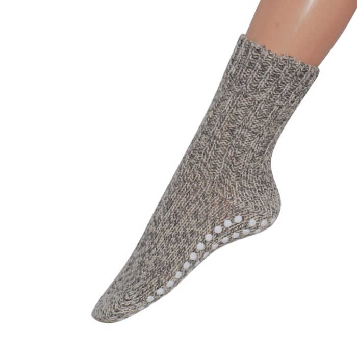 Hirsch Natur Norweger Stoppersocken 40.41 grau meliert Schurwolle kbT