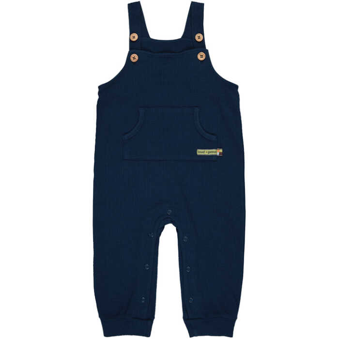 Loud+Proud Latzhose in feiner Waffelstruktur Ultramarin 100% Baumwolle (kbA)