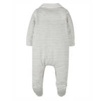 Frugi Babystrampler mit Kragen 0-3M Grey Marl Stripe/Ducks