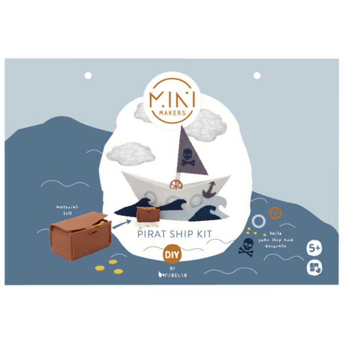 Fabelab Piratenschiff-Bastelset aus recyceltem Polyesterfilz 45x15cm