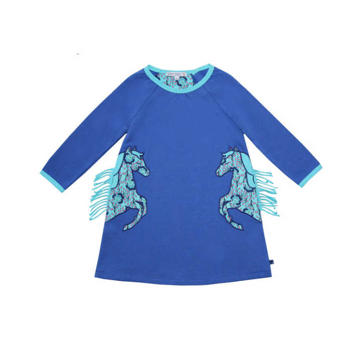 Enfant Terrible Sweatkleid Pferdeapplikation 86/92 royal