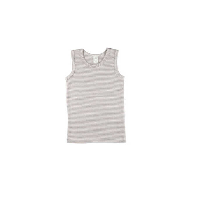 Lilano Achselhemd  mauve-Ringel 128 Wolle kbT/Seide