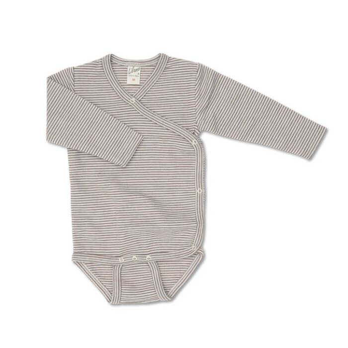 Lilano Baby Wickelbody 68 mauve aus Wolle kbT/Seide