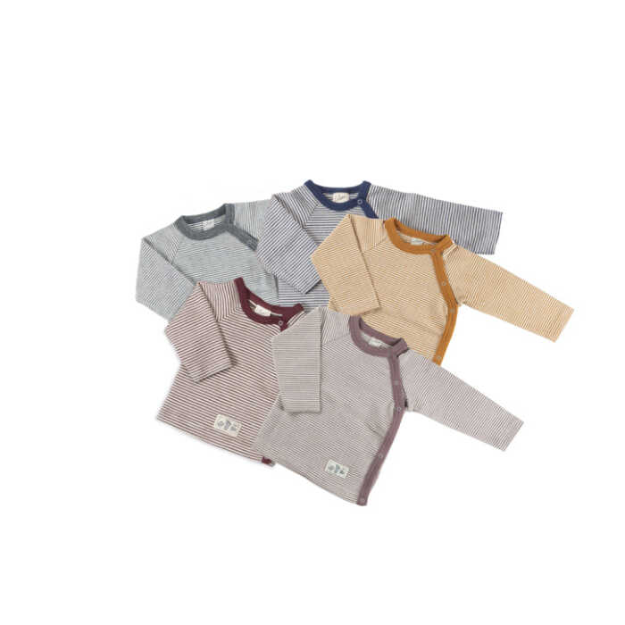 Lilano Shirt Ringel,Druckknopfl. 56 mauve  Wolle kbT/Seide